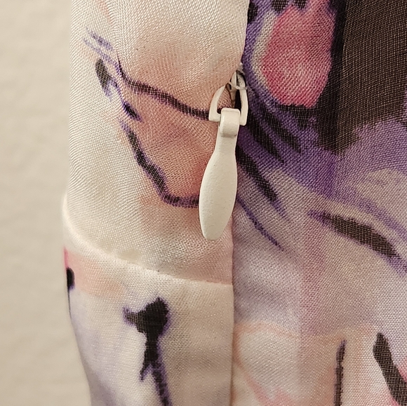 Pendleton Silk Floral Dress Sleeveless In Petal Power White Pink Purple 10 NWT - Picture 9 of 13